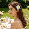 Stor Kunstig Blomst Hårklemme til Kvinder Skridsikker Sidehårklemme Dekorativ Blomstret Hårnål Ferie Bryllupper Fest Hårpynt