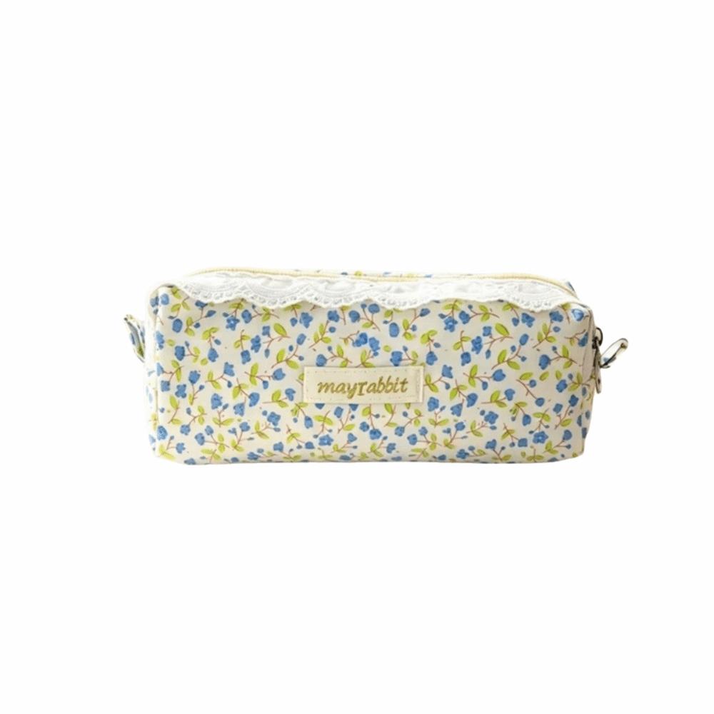 Zipper Floral Pencil Case Cotton Stationery Pouch New Pencil Pouch School Supplies