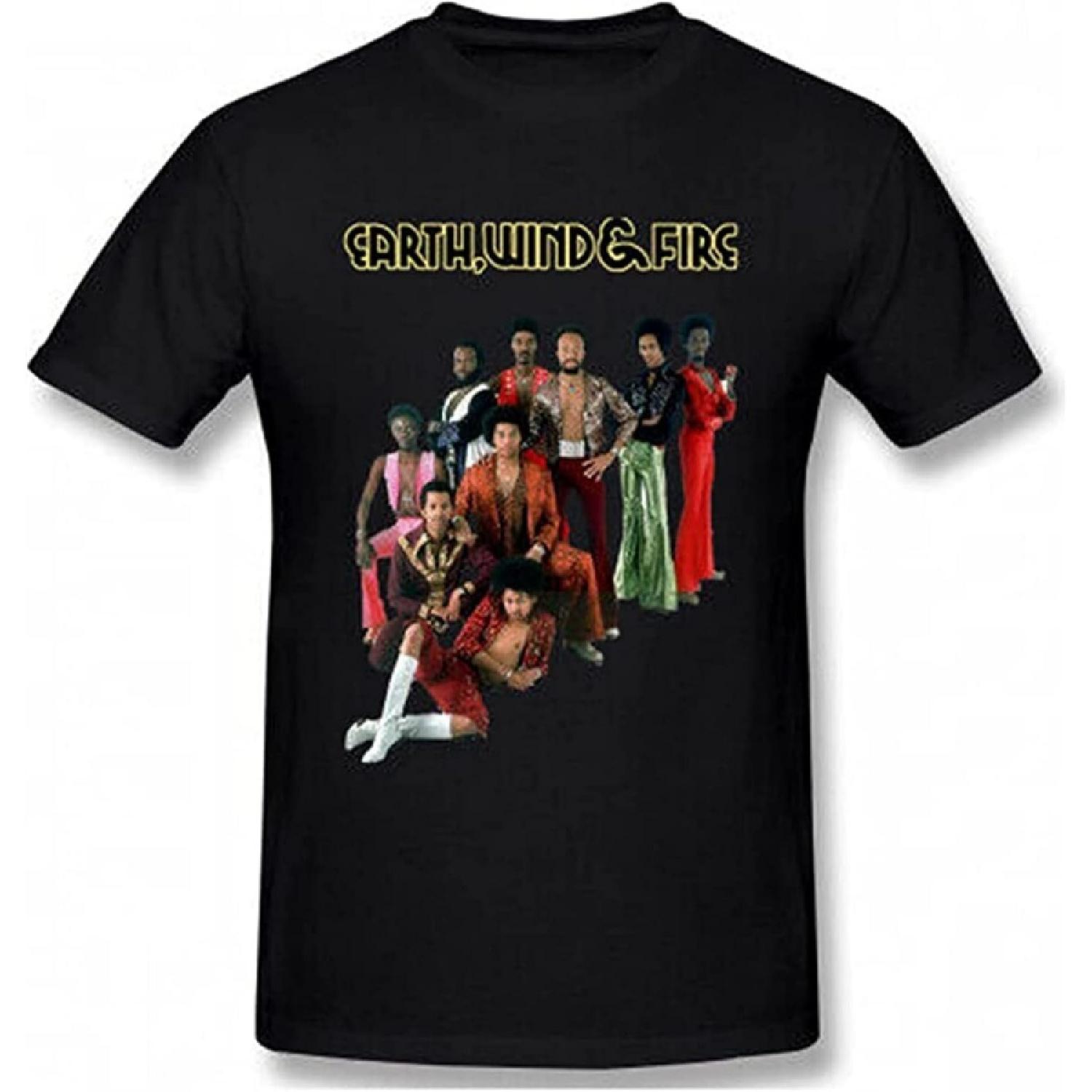 Men s Earth Wind & Fire Art Fashion Cool T-Shirt Black Tee XXXXXL разноцветный