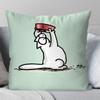 Cartoon S-Simons-Cat Cute Pillow Case Square Pillow Bedroom Sofa Leisure Comfort Cushion Car Living Room Home Decoration 40X40