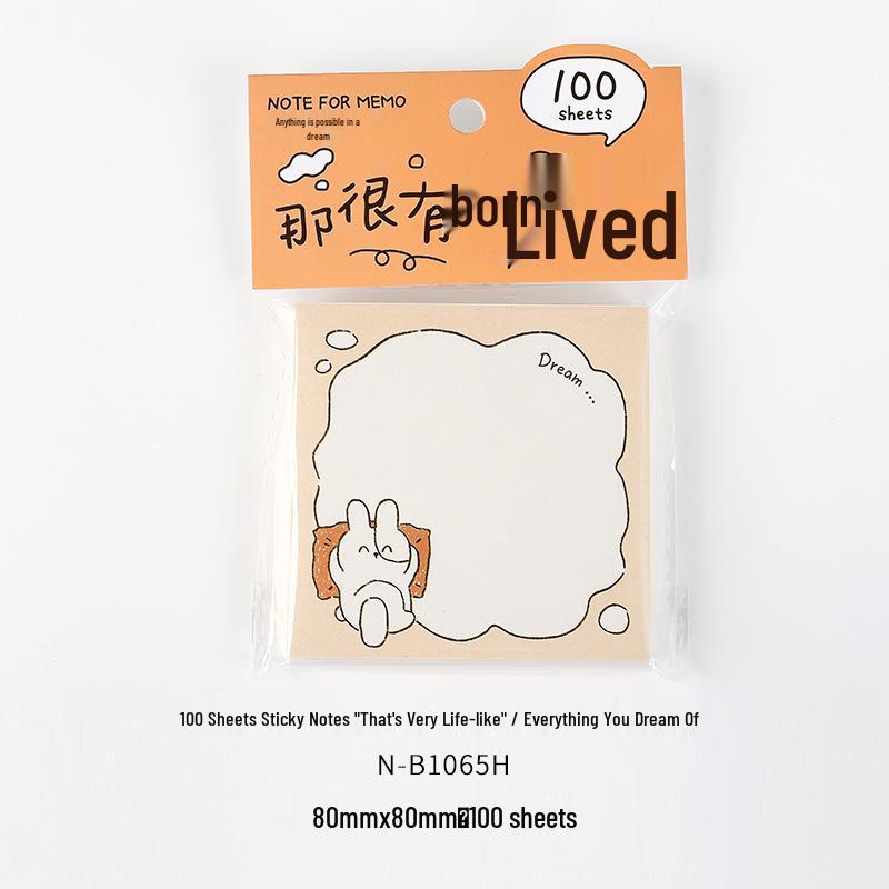 100 Lived-in Series Fun Anime Illustration Sticky Notes – Journal Decoration Material