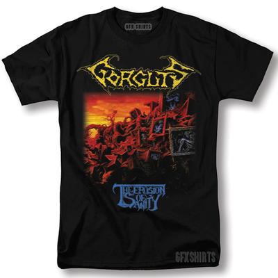 Gorguts The Erosion Of Sanity Maglietta Rock Death Metal Concerto Grafica T-Shirt