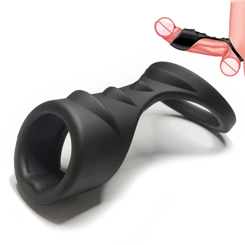 Inel Penis Blocare Mânecă Întârziere Ejaculare Masculină Inel Cock Reutilizabil Erecție Jucării Sexuale Pentru Bărbați Produs Adult Silicon Articole Adulți