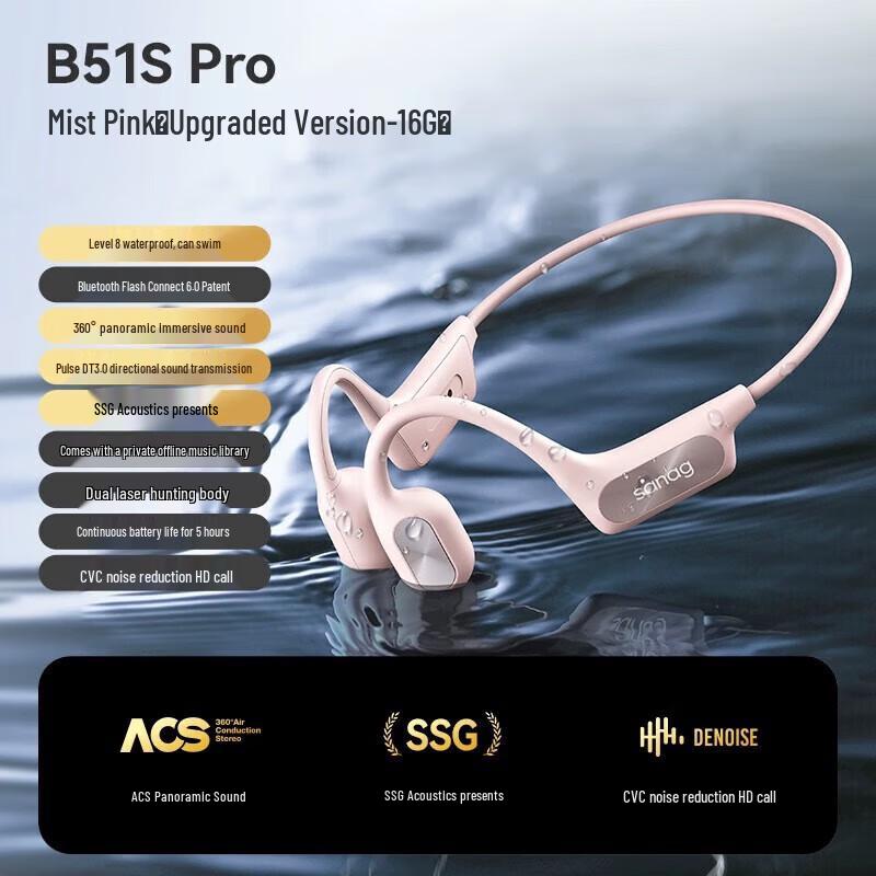 Saina B51S Pro Waterproof Bone Conduction Sports Headset