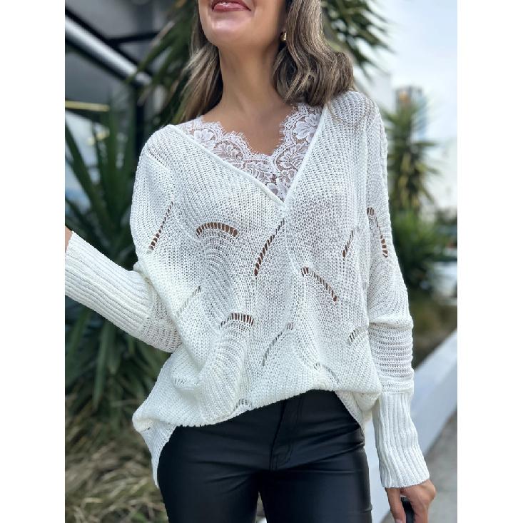 

Ladies New Versatile Work Four Seasons Leisure Daily Sexy Beautiful Loose Top Long Sleeve T-Shirt L білий