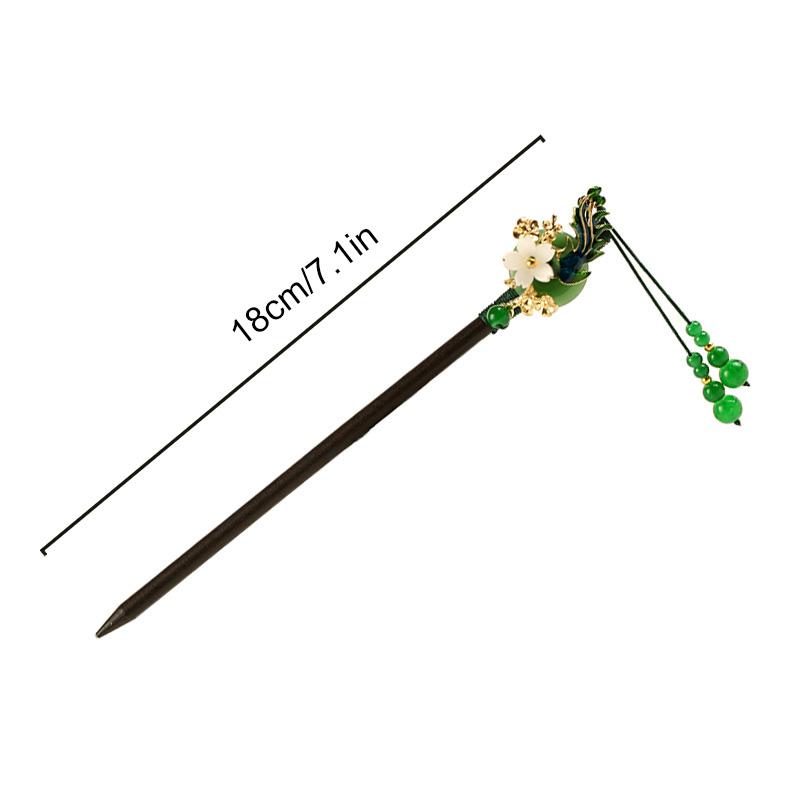 1Pc Petal Hairpin New Chinese Style Tassel Hairpin Fresh Wood Ancient Headwear Sandalwood Hairpin Tassel