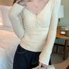Autumn base chic pit strip thin base top women's early spring low neck exposed collarbone inner knitted sweater