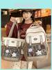 College Style Nylon School Backpack With Design For Teens And Students