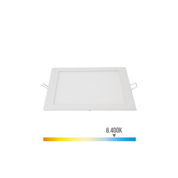 Spot LED carré EDM - 22cm - 20W - 1500lm - 6400K - Cadre blanc - 31582
