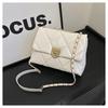 Elegant Casual Single Shoulder Small Square Bag 2024 New Simple Chain This Year Popular Solid Color Small Bag Female