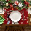 Red Snowman Let It Snow Winter Placemats Set of 4, 12x18 Inch Seasonal Christmas Holiday Table Mats for Party Kitchen Dining Decoration