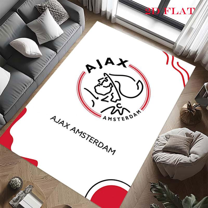 Tappeto AFC Ajax per Soggiorno Camera da Letto Casa Decorazione Divano, Tappetino Antiscivolo per Giochi Bambini