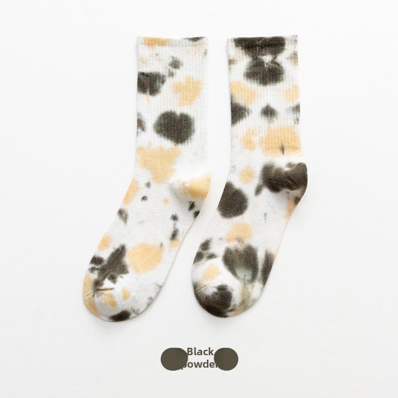 Gradient Tie-Dye Mid-Tube Cotton Socks - Women's Street Fashion & Sport Trend