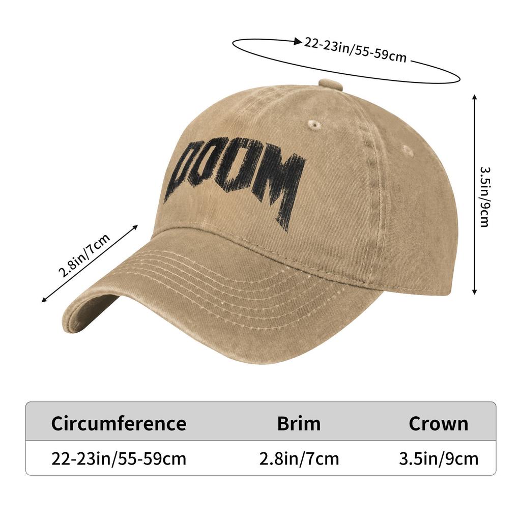 Doom Grunge.png Men Women Baseball Caps  Distressed Denim Caps Hat Classic Outdoor Running Golf Unstructured Soft Snapback Hat