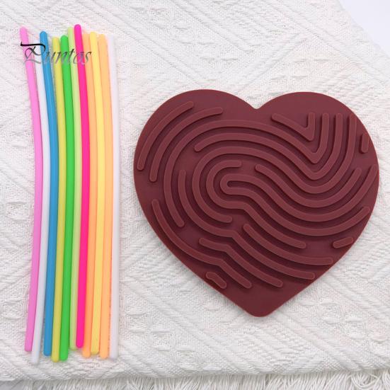 Sensory Activity Board Calming Stress Relief Colorful Silicone Stick Fidget Toy Fine Motor Skill Development Educational Busy Board Game Kids Adults