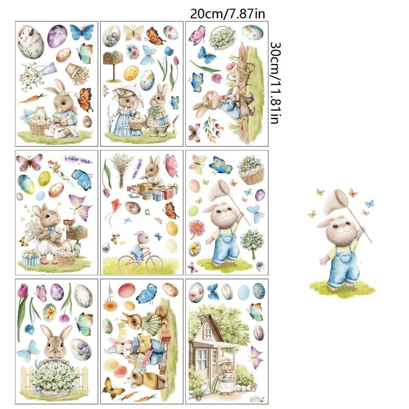 Spring Window Clings Easters Window Sticker Anticollision Window Clings Decal Large Easters Eggs Window Glass Decors