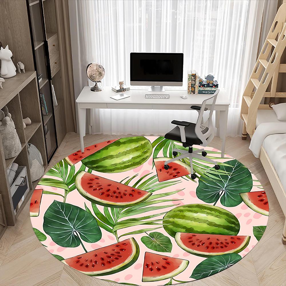 1pc Watermelon Slices Chair Carpet for Office, Soft, Non-Slip Polyester Mat, Office, Entryway, Living Room, Bedroom,  Yy251207246
