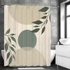 Moderner Geometrischer Sonnenbogen Blatt Duschvorhang, Dekorativer Duschvorhang für das Badezimmer, Wasserdichter Duschvorhang mit Haken
