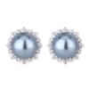 New Huabi Jewelry Copper Bottom Gold Plated Inlay Simulation Grey Pearl Fashion Pearl Round Set 16-12mm