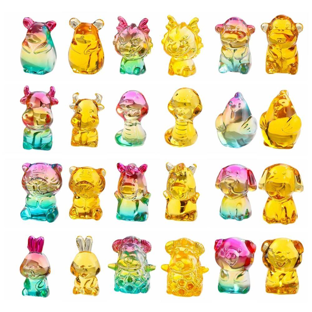 Creative Citrine Figurine Ornaments Crystal Mini Miniature Figure Car Interior Ornament