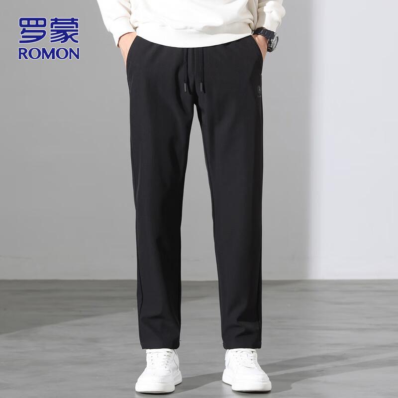 ROMON Men's Elastic Straight-Leg Casual Pants