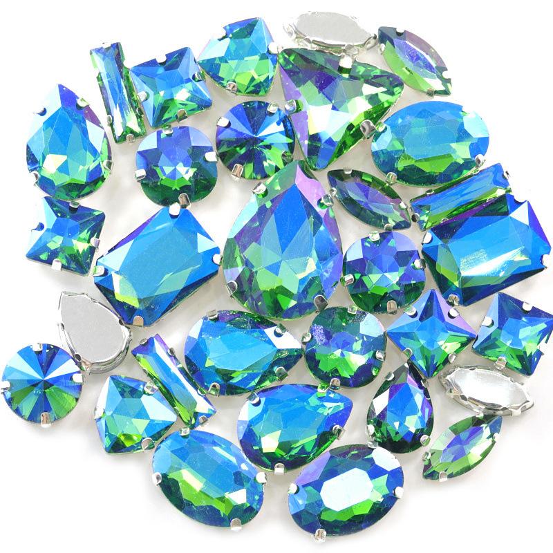 Mixed Claw Drill Glass Plated AB Crystal Sewing Drill Rhinestones Single Claw DIY Jewelry Accessories Wedding Clothing Accessories