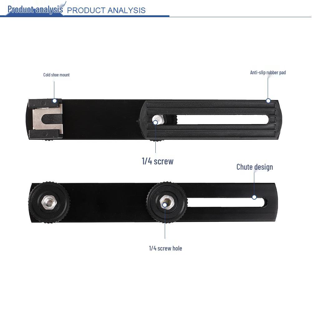 Tripod Mount with Long Horizontal Bar, Flash Hot Shoe, Multi-Position Phone Holder, and Fill Light Bracket