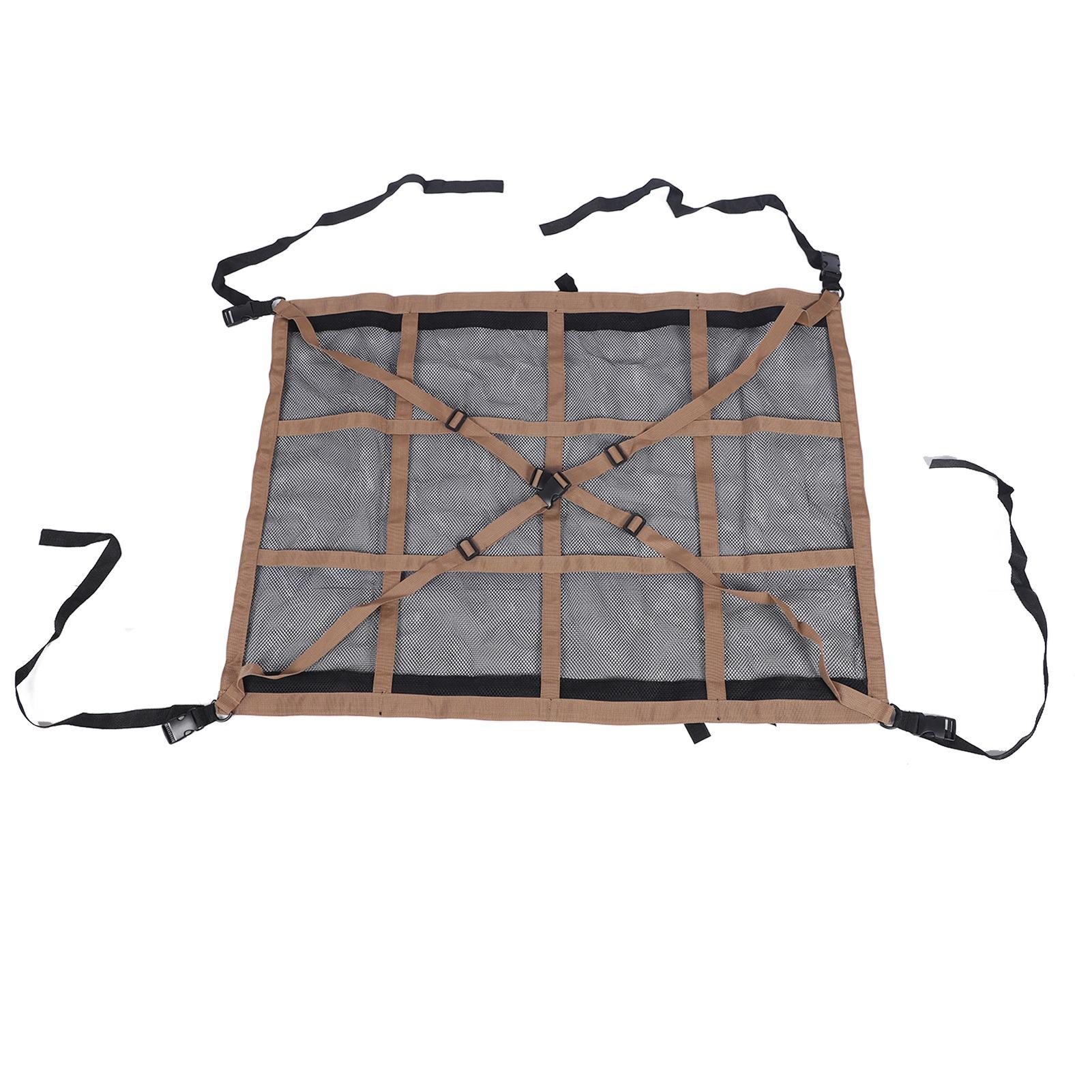 Igeteck Unisex Car Ceiling Cargo Net Pocket Multifunction Double Layer Mesh Car Roof Cargo Net Pocket For Truck Suv Travel Trip