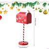 Festival Santa Mailbox For Christmas Decorations Metal Letter Box With Wooden Base Indoor Outdoor Holiday Decoration
