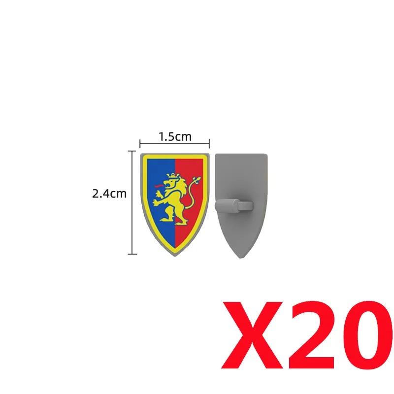 MOC Medieval Red Lion Black Eagle Castle Soldier Knight Horse Mount Building Block Military Figure Vest Armor Flag Toy Gift B036