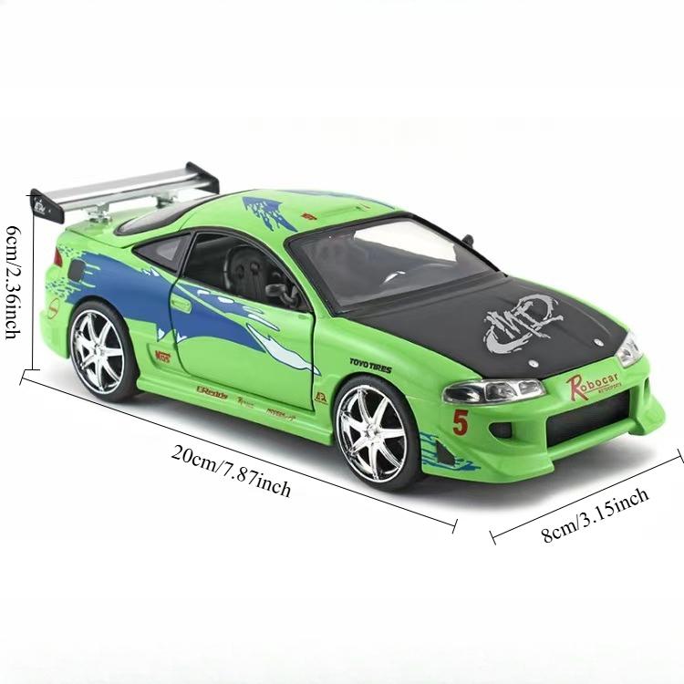 JADA Fast & Furious Alloy Car Model,Brian's Mitsubishi Eclipse, 1:24 Diecast Vehicle Collection Racing Gift Toys for Adults Kid
