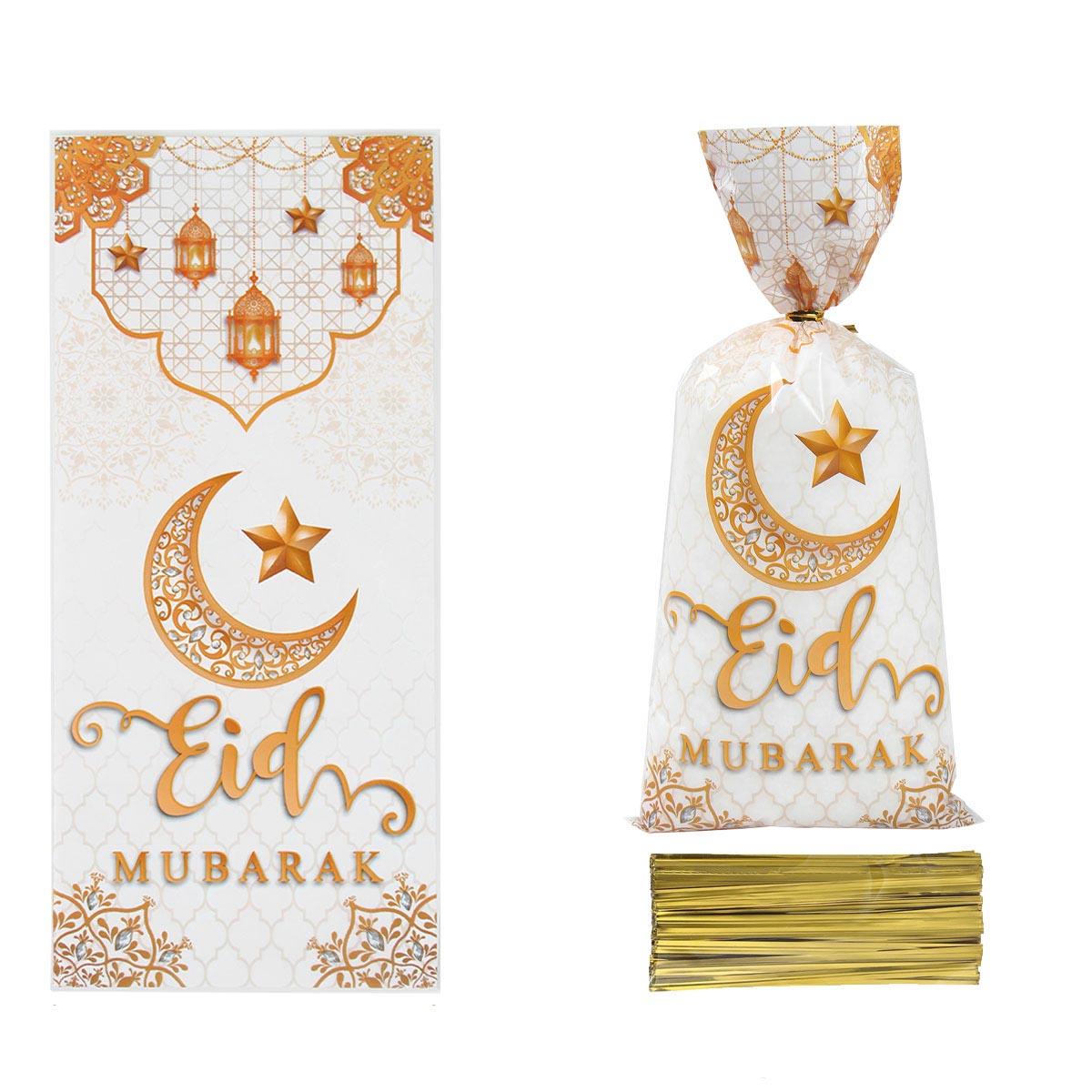 

25/50/100 шт. Подарочные пакеты на Ид Мубарак, пластиковые пакеты для конфет, украшения на Рамадан Карим 2024, исламские принадлежности для мусульманских вечеринок, подарочные пакеты на Ид 25pcs