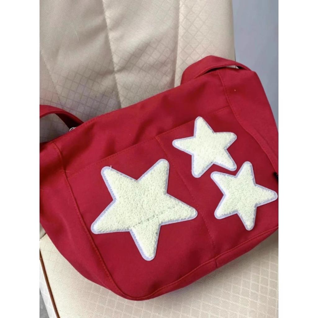 Cute personalized five-pointed star large-capacity tote bag women's casual oblique span bag versatile shoulder bag tide