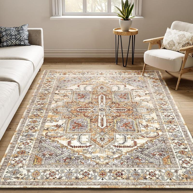 Ethnic Style Rugs for Bedroom American Retro Study Non-slip Floor Mat Bohemia Living Room Decoration Carpet Washable Lounge Rug