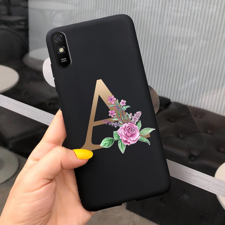 For Xiaomi Redmi 9A Case Silicone Soft TPU Back Phone Protector Shell For Xioami Redmi 9AT 9 A Redmi9A T Cute Letters Cover Bags