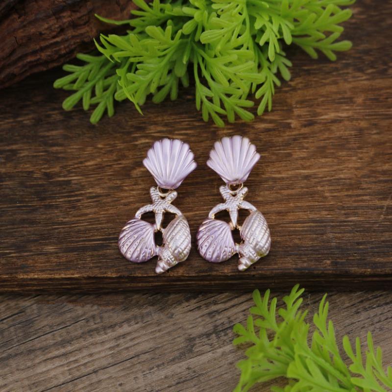 New Enamel Geometric Flower Stud Earrings Women's Fashion Simple Irregular Flower Summer Versatile Earrings