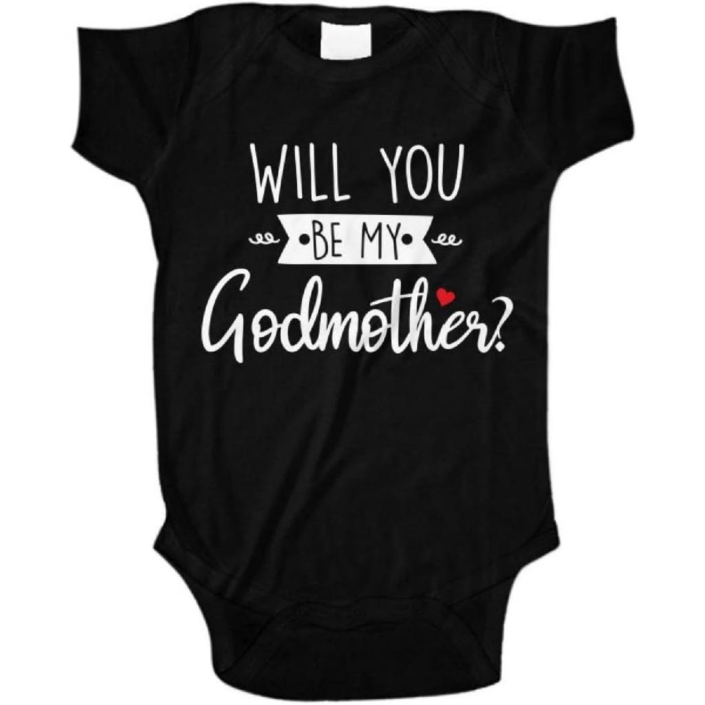 Will You Be My Godmother Baby Bodysuit One Piece or Toddler T-Shirt for Baptism