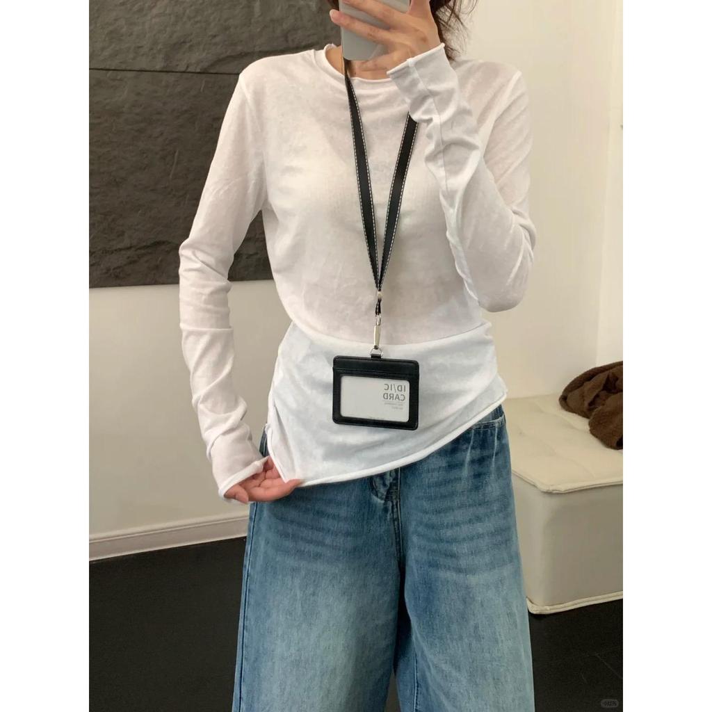 Korean Style Purple Long Sleeve Sun Protection Base Layer Top Women's Slim Fit Sweet and Spicy T-shirt