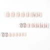 Nail White French Flower Black Leaf Short Manicure Nail Piece Press On Nail