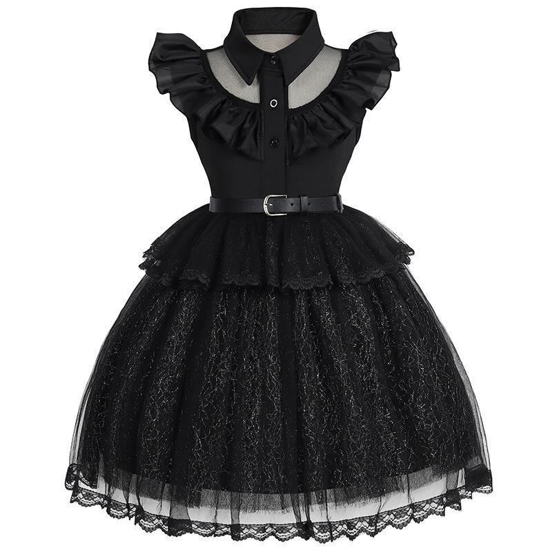 

Костюм для косплея Wednesday Addams Black Dress – Юбка в стиле Семейки Аддамс 9032# Skirt + Belt. 100Y чёрный