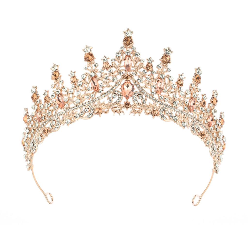 Queen Crown Rhinestone Birthday Headband - Alloy Bride Party Tiara Hair Accessory