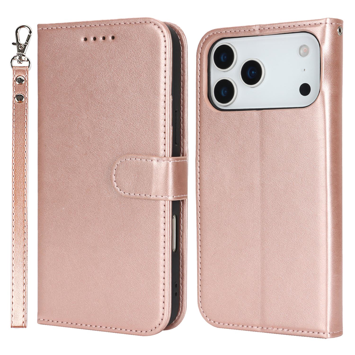 

For iPhone 17 Pro Case R61 Texture Wallet Leather Flip Phone Cover with Wrist Strap