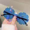 Non-polarized Fashion Rimless Irregular Edge Trimming Cute Flower Cartoon Sunglasses Men Women Outdoors Party Sunscreen Eyeglasses