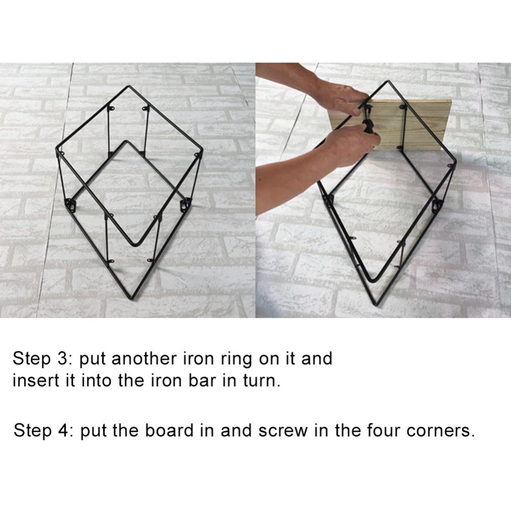 Display Metal Wood Storage Rack Wall Book Figurine Bonsai Holder Shelf Organizer