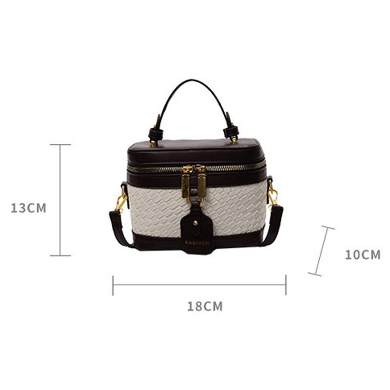 New Minimalist and Fashionable Box Shape Small Handbag, Contrasting Color Women's Bag, High-end Carriage Single Shoulder Crossbody Handbag