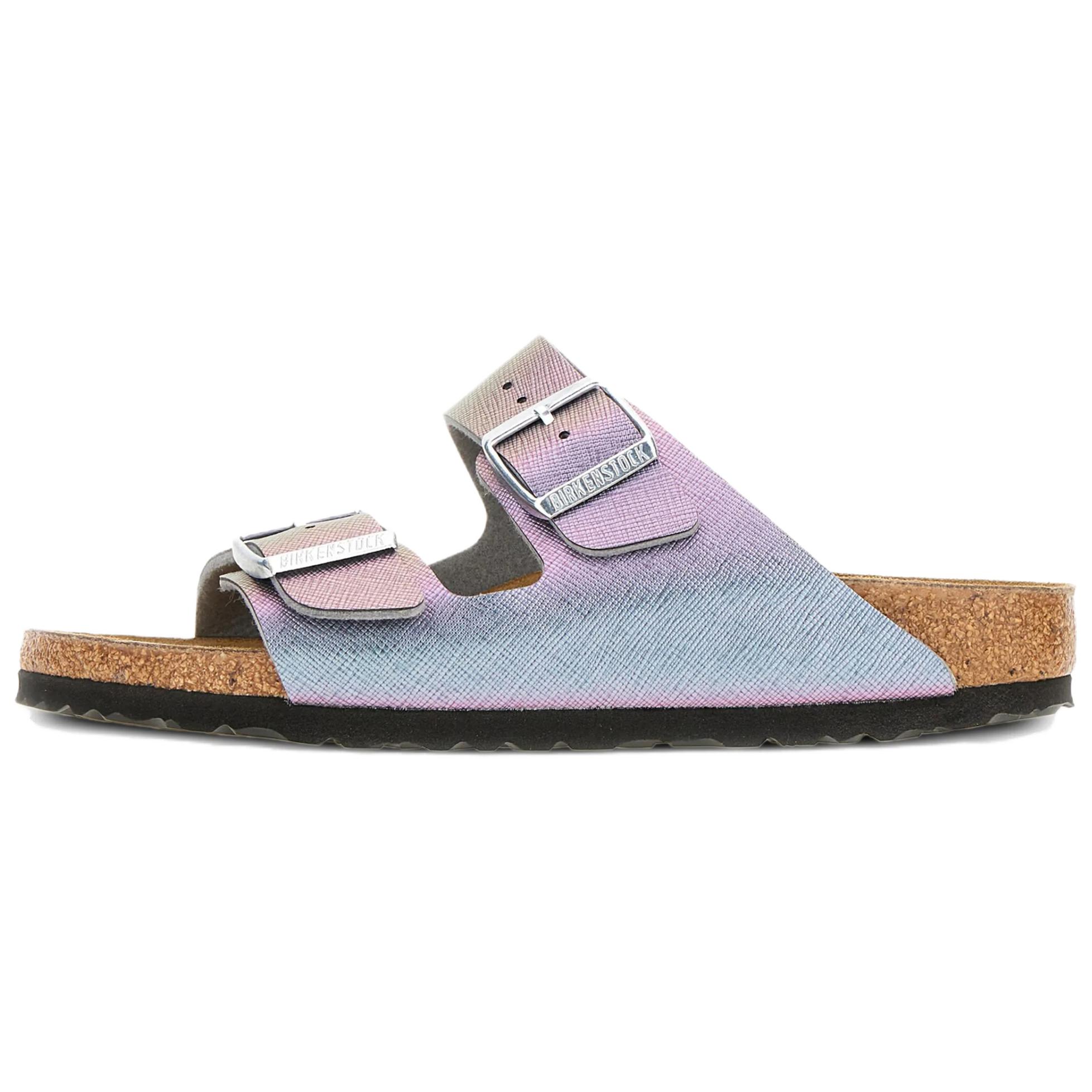Birkenstock Arizona Fashion Trend Cork Sole Abrasion Resistant Slide Slippers Women s Gradient Purple Regular Loose Fit 1029510 37