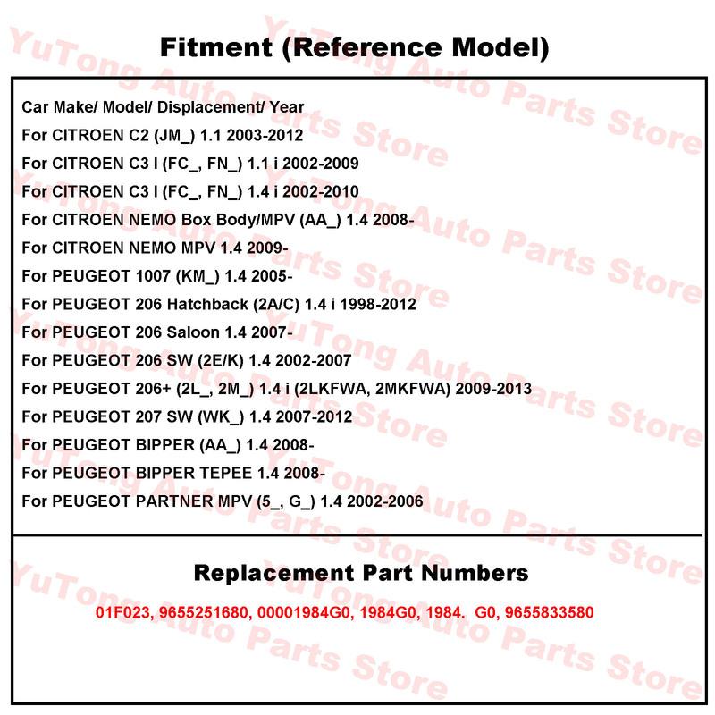 Fuel Injector Valve For Peugeot 206 207 SW 2007 Bipper Tepee 1007 1.4L Partner Citroen C2 C3 Nemo MPV Nozzle Accessories 1984G0