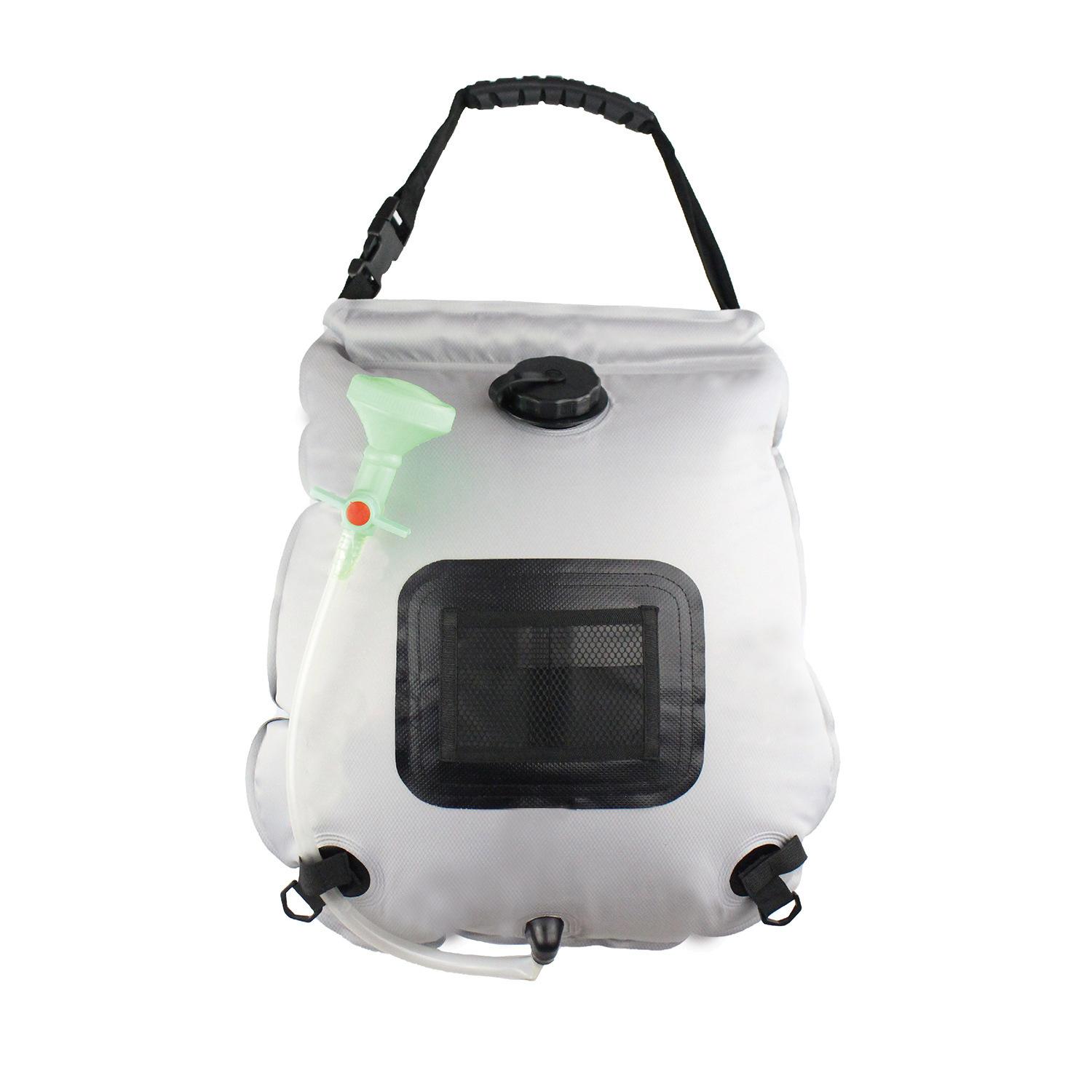 

Outdoor Portable Shower Bag 20L Solar Heated Camping Shower Bag Removable Bath Water Storage Bag серый
