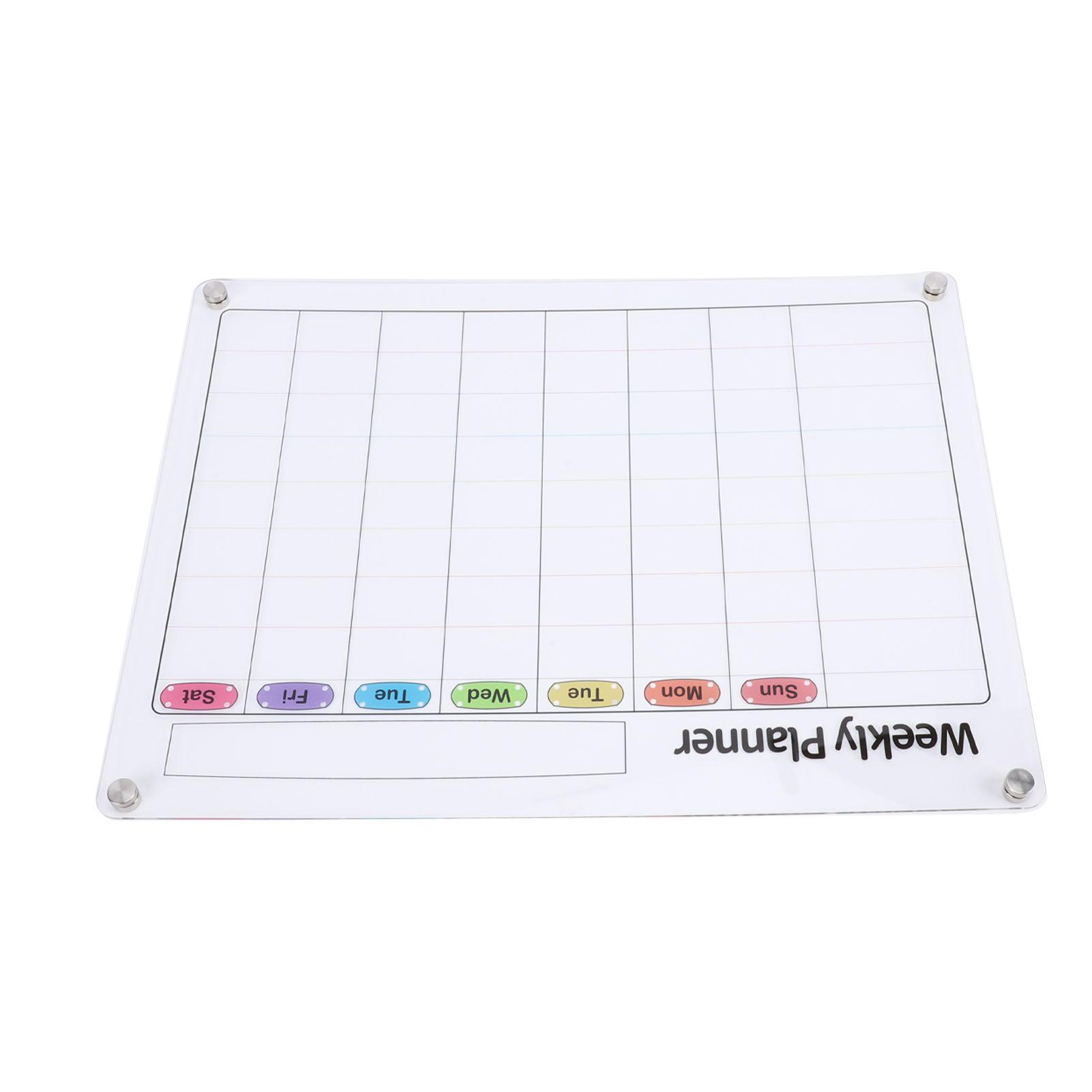 Акриловый еженедельник Прозрачный цветной магнитный еженедельный планер Доска для заметок для дома