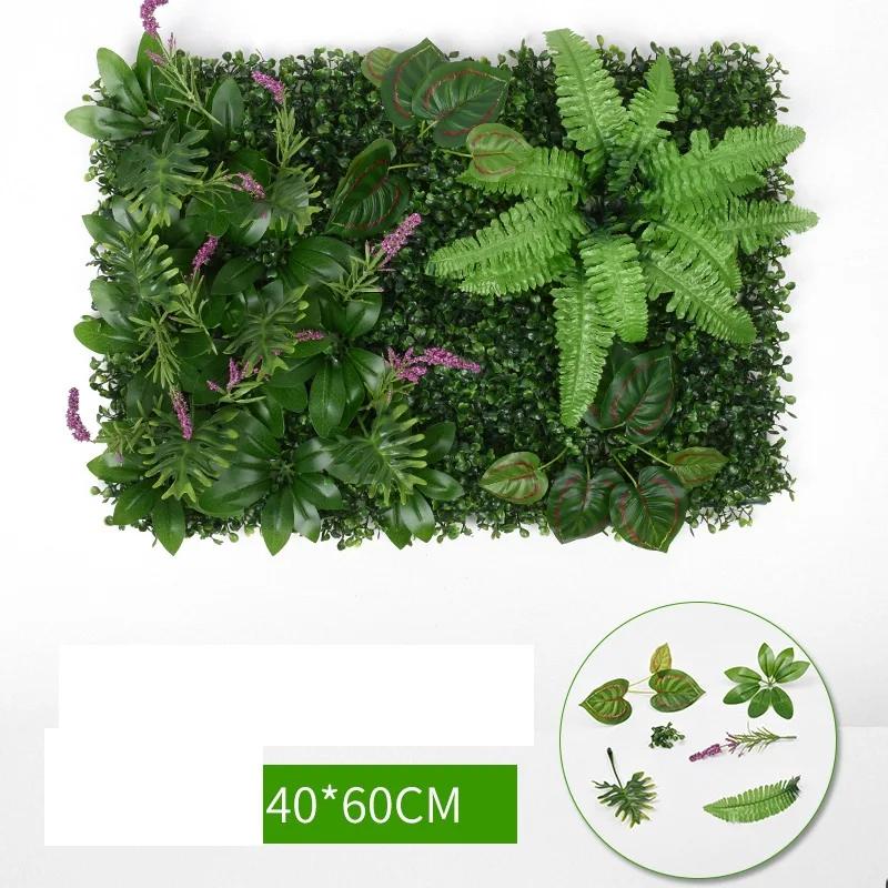 Lobby Decoration Artificial Wealth Leaves Jungle Green Plants Walls DIY Wedding 40 * 60cm Plastic Simulation Plant Wall